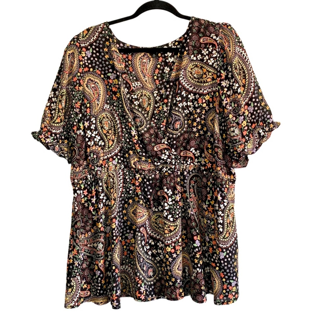 Torrid Chiffon Paisley Print Top